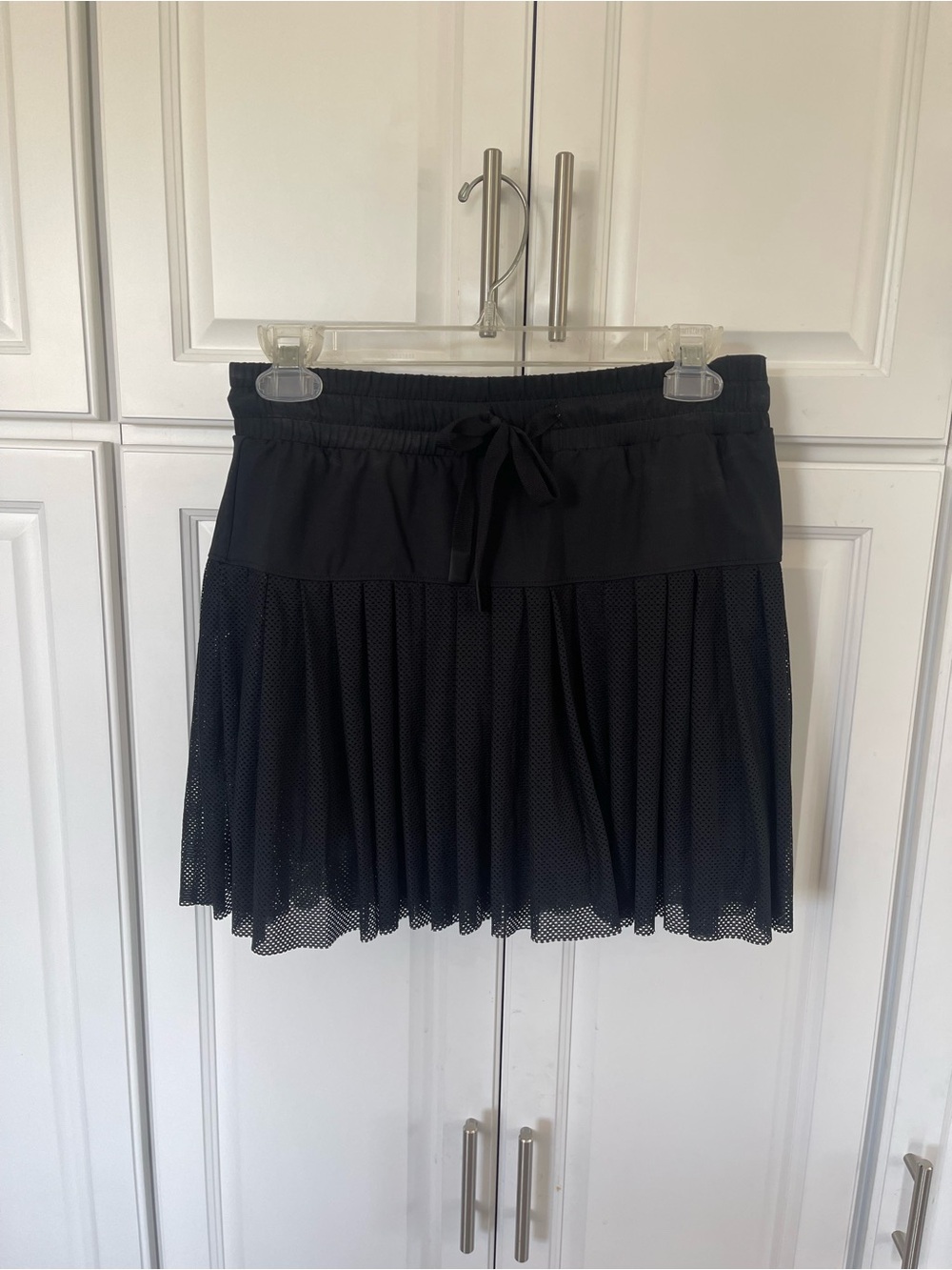 Joy Lab Black small skort Pleated Mesh Skirt with Drawstring Waist